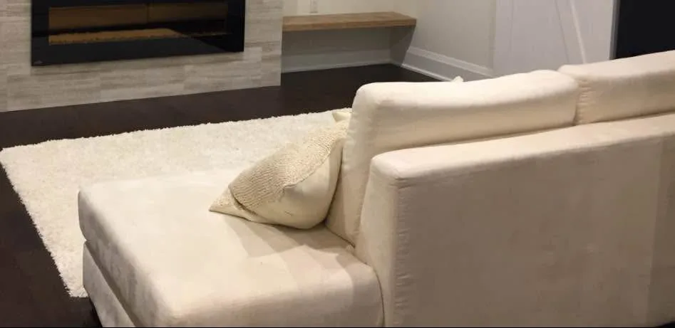 Giant white off white microfiber sectional couch 3 pcs image indicator(5)