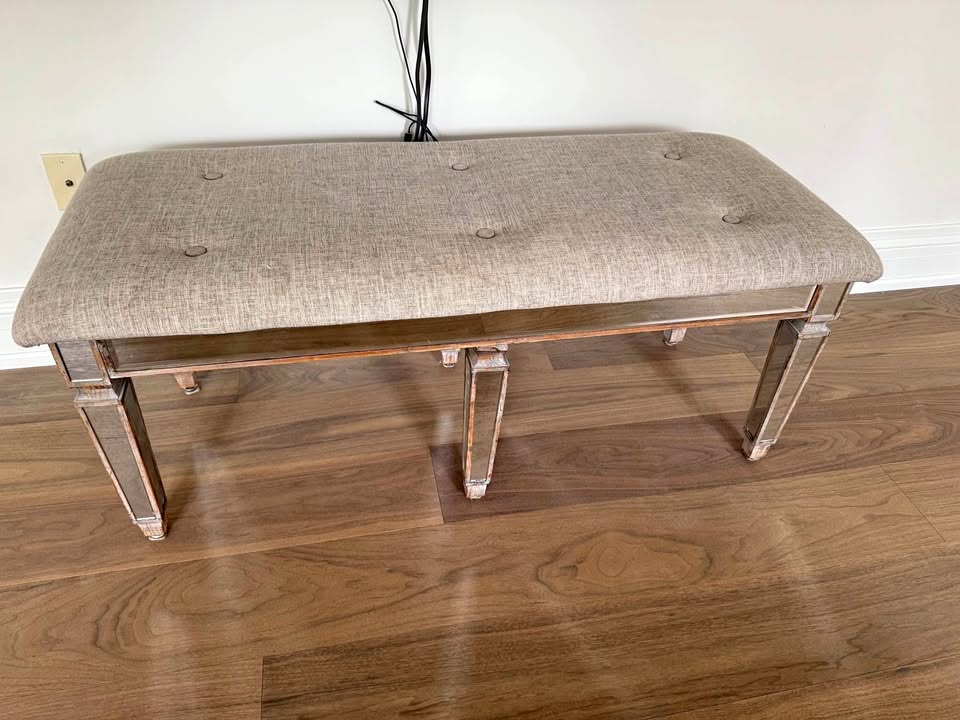 Mirrored Footbed hutch chair decor bedding bench seat ottoman