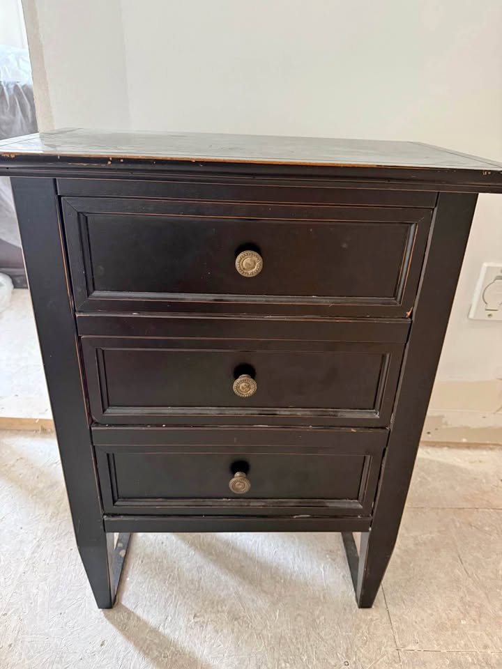Dark brown night table stand chest storage