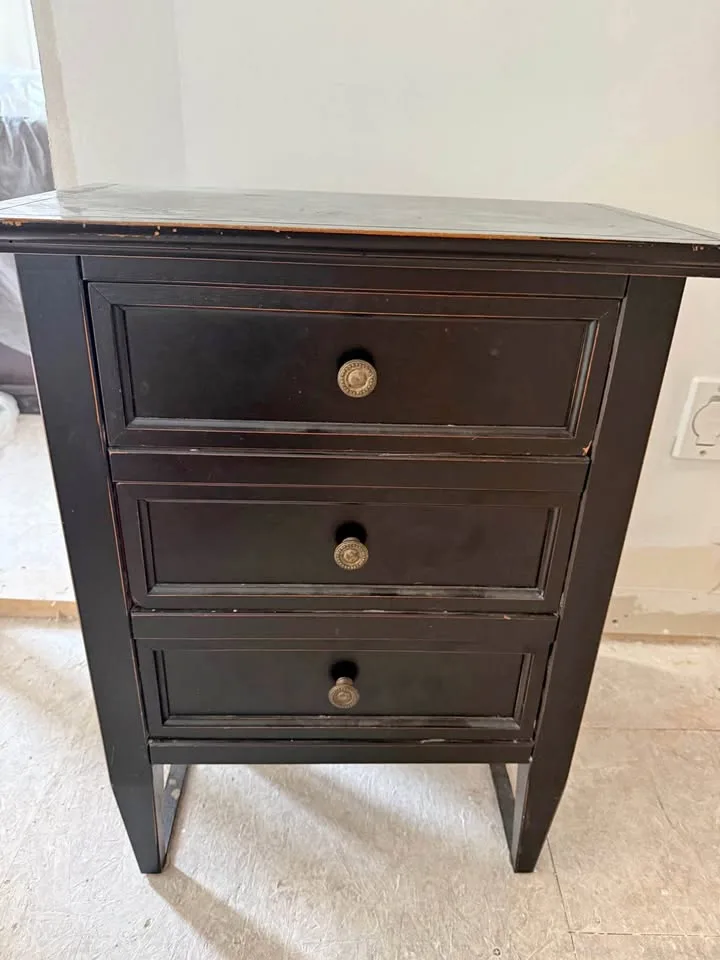 Dark brown night table stand chest storage thumbnail