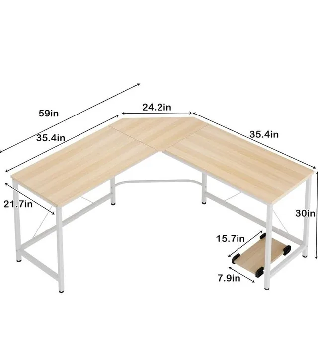 L-shaped table with PC stand image indicator(2)