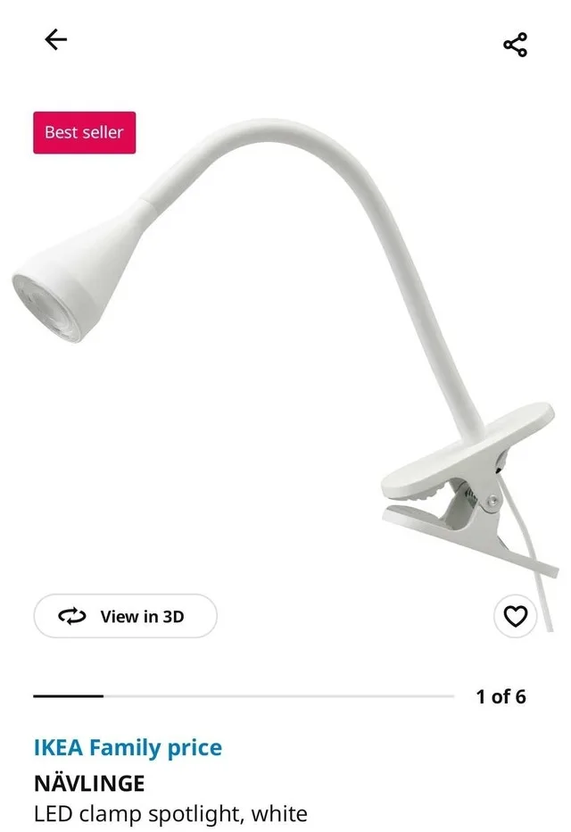 Ikea Navlinge clamp light