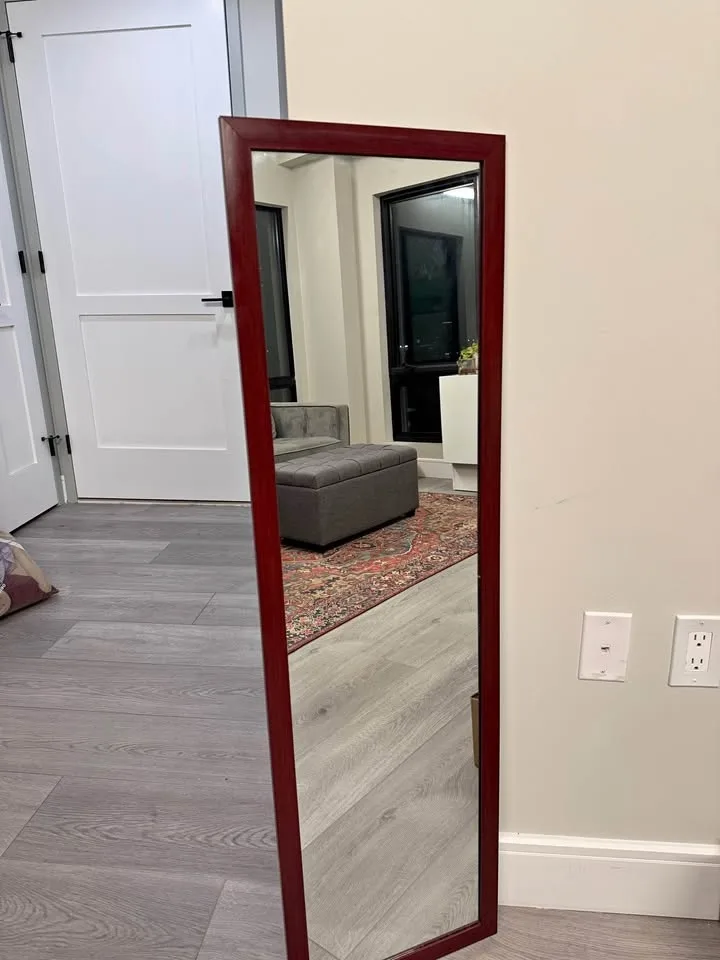 cherry wood full-length mirror