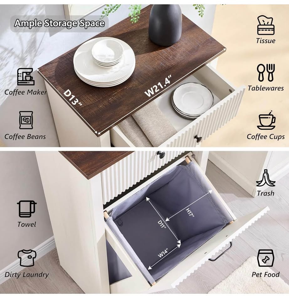 tilt out cabinet/ laundry hamper - photo 4