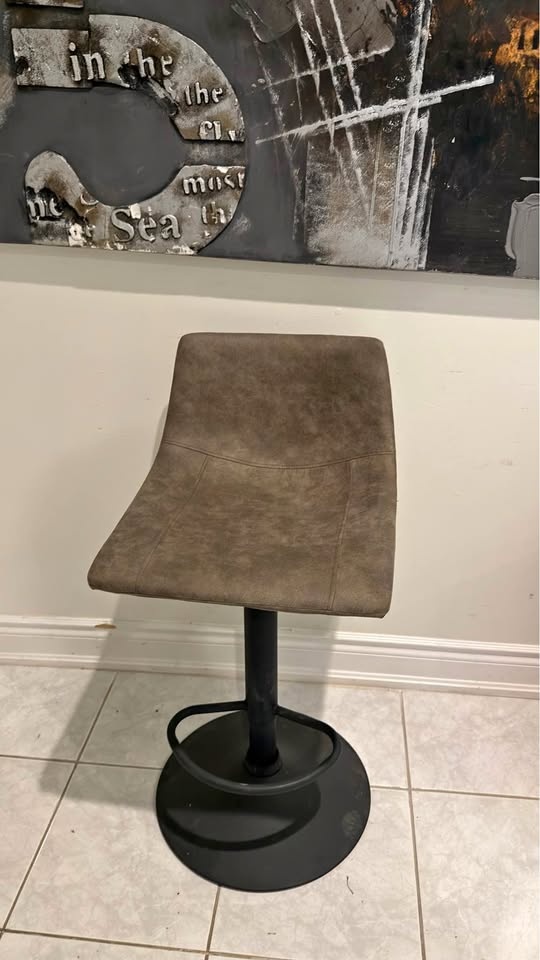 Faux Leather and Metal Adjustable Bar Stool (retail $100) boucla