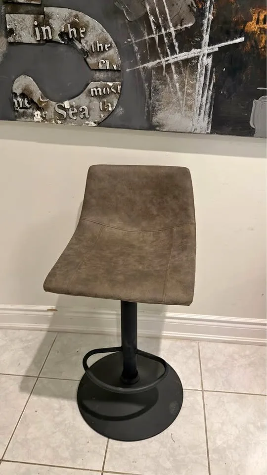 Faux Leather and Metal Adjustable Bar Stool (retail $100) boucla
