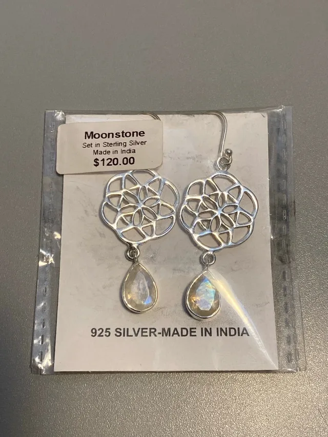 Silver Moonstone Earrings