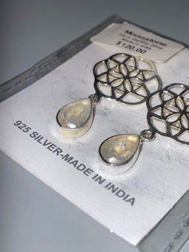 Silver Moonstone Earrings - photo 2