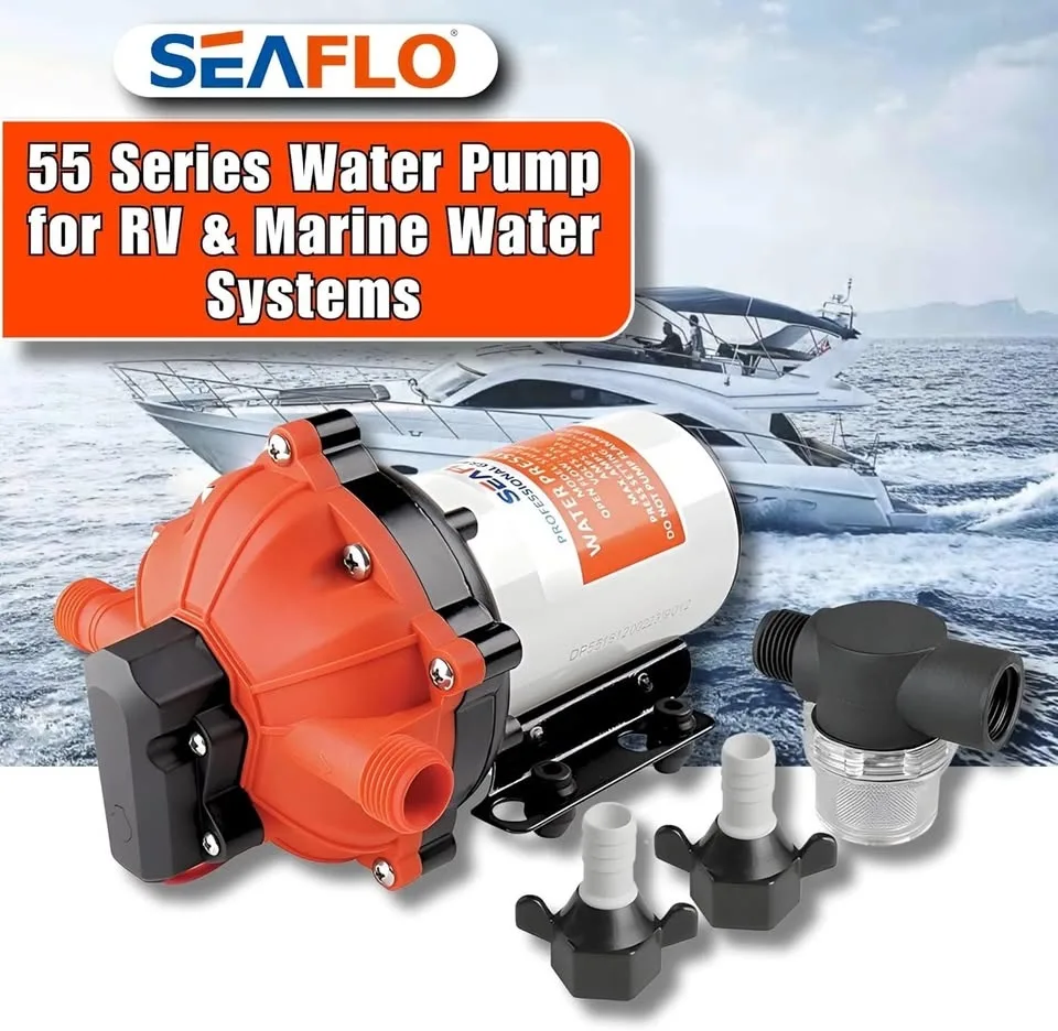 SEAFLO 12V 5.5GPM Water Pump | RV/Boat/Marine | Open Box image indicator(5)