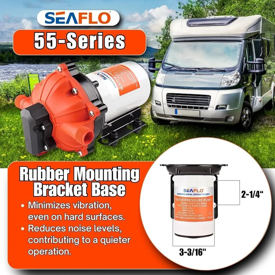 SEAFLO 12V 5.5GPM Water Pump | RV/Boat/Marine | Open Box image indicator(9)
