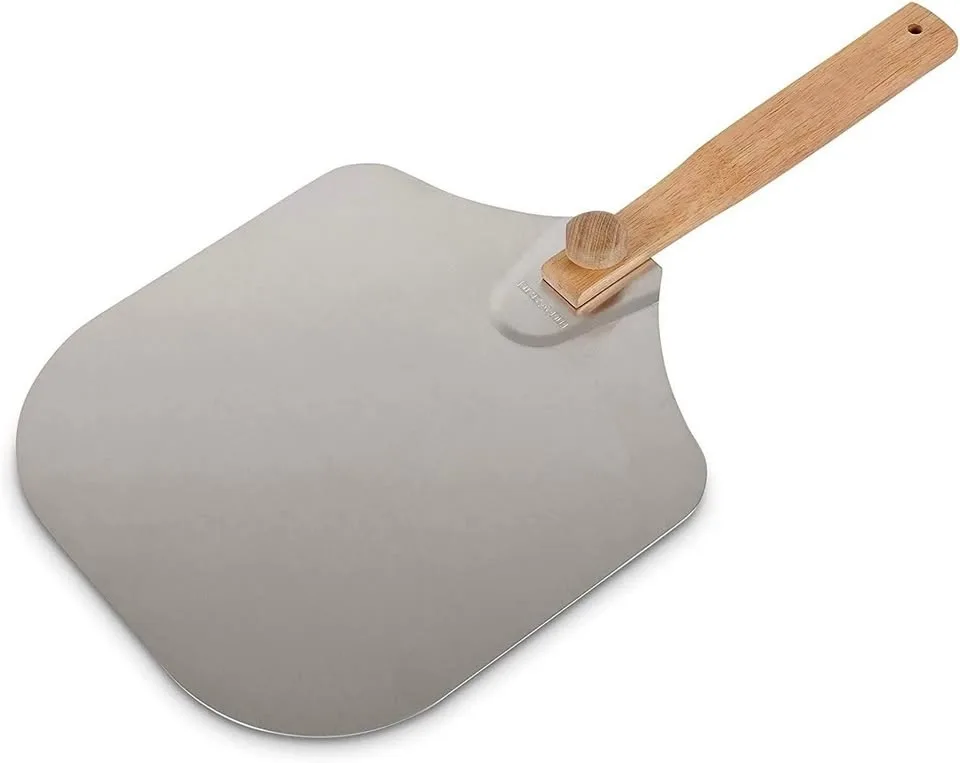 12"x14" Aluminum Pizza Peel – Foldable Wood Handle, Open Box