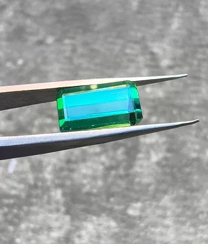 4.0 CTS Faceted Green Tourmaline In Beautiful Emerald Cut