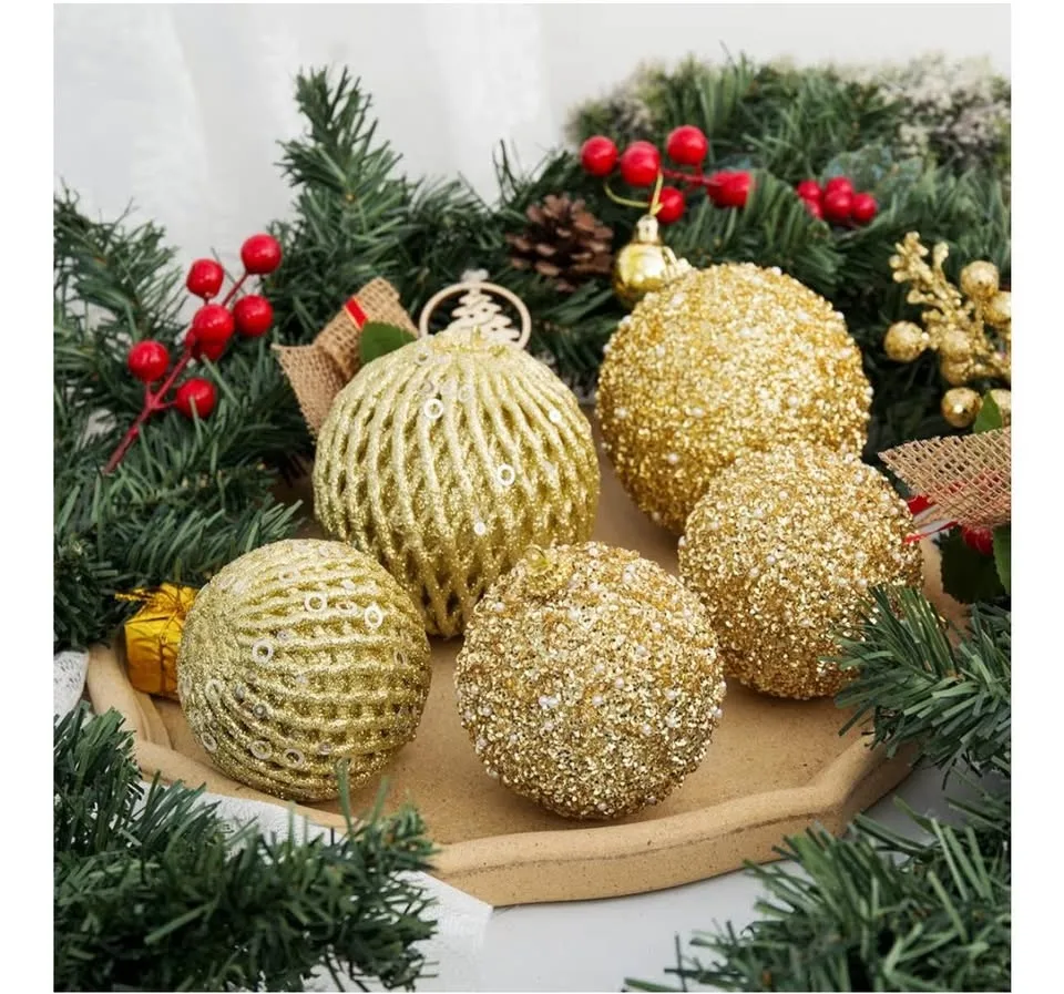 gold Christmas ornaments, 3.15" image indicator(2)