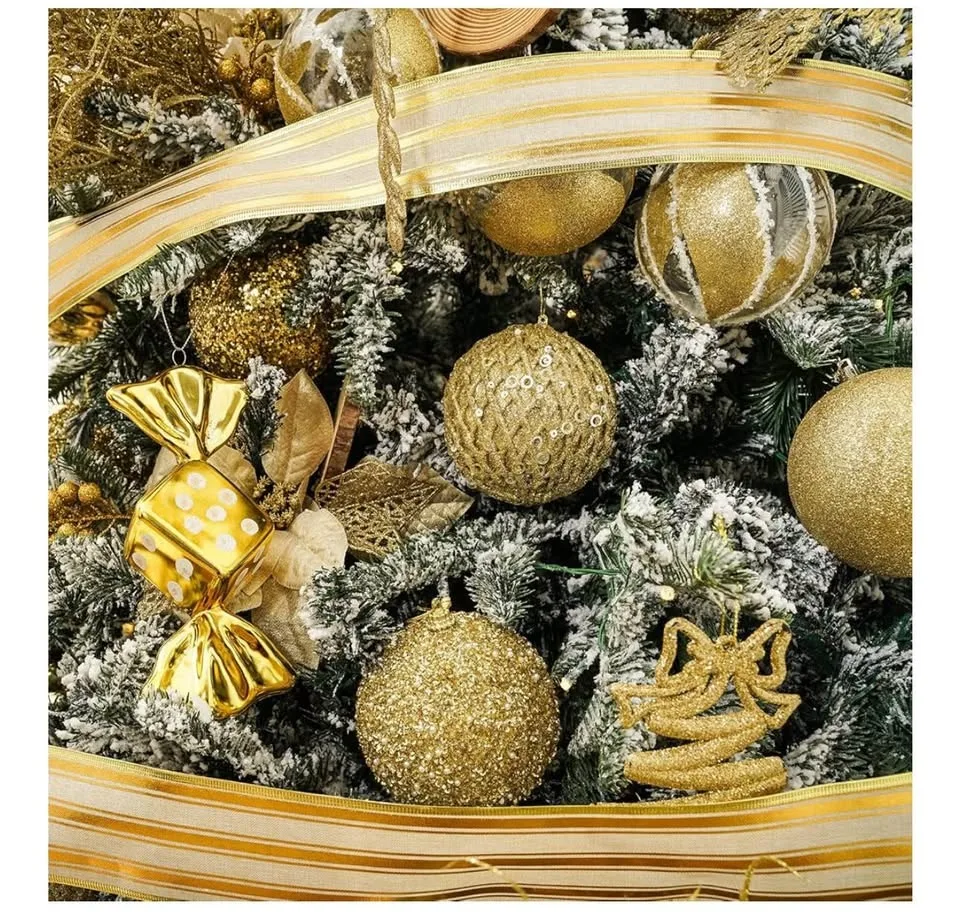 gold Christmas ornaments, 3.15" image indicator(5)