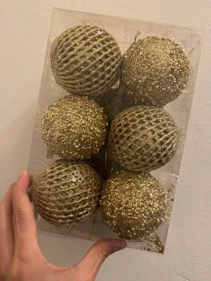 gold Christmas ornaments, 3.15" image indicator(9)