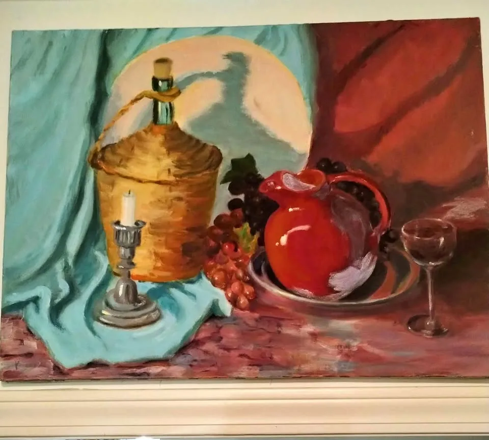 Antique original oil painting on Canvas. 24" × 20". thumbnail