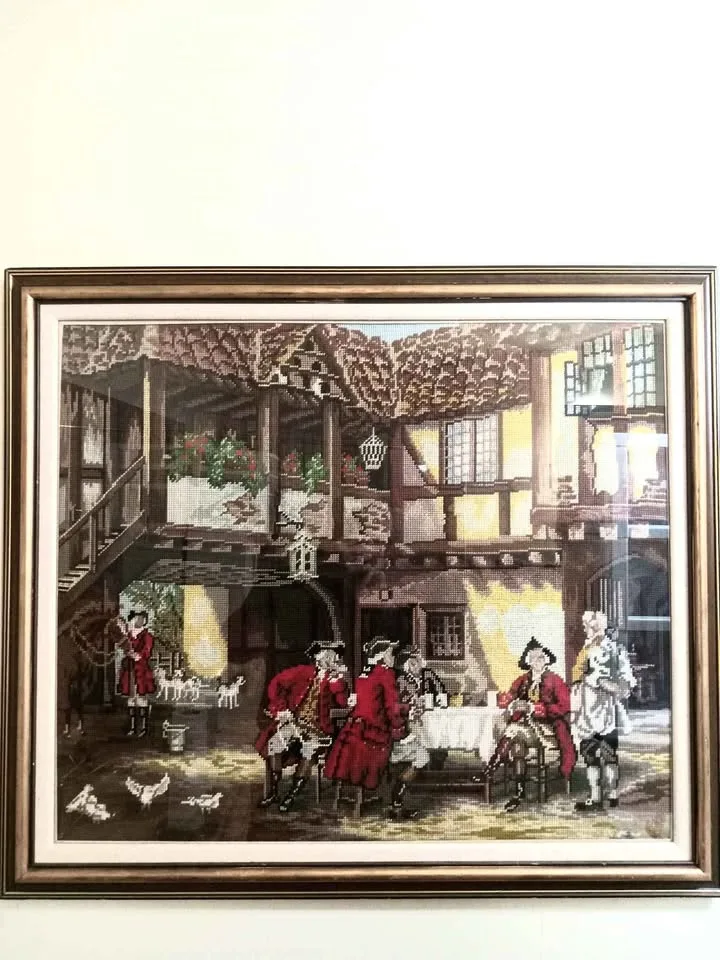 Antique Victorian Needlepoint from London, Framed, $65 image indicator(2)