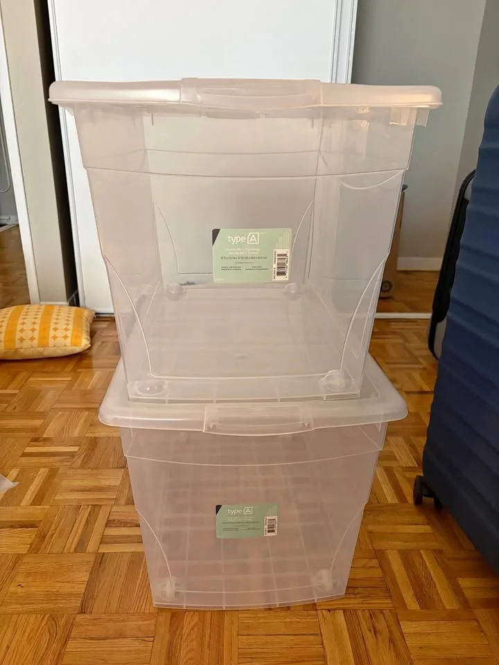 2 x 62L Plastic Containers