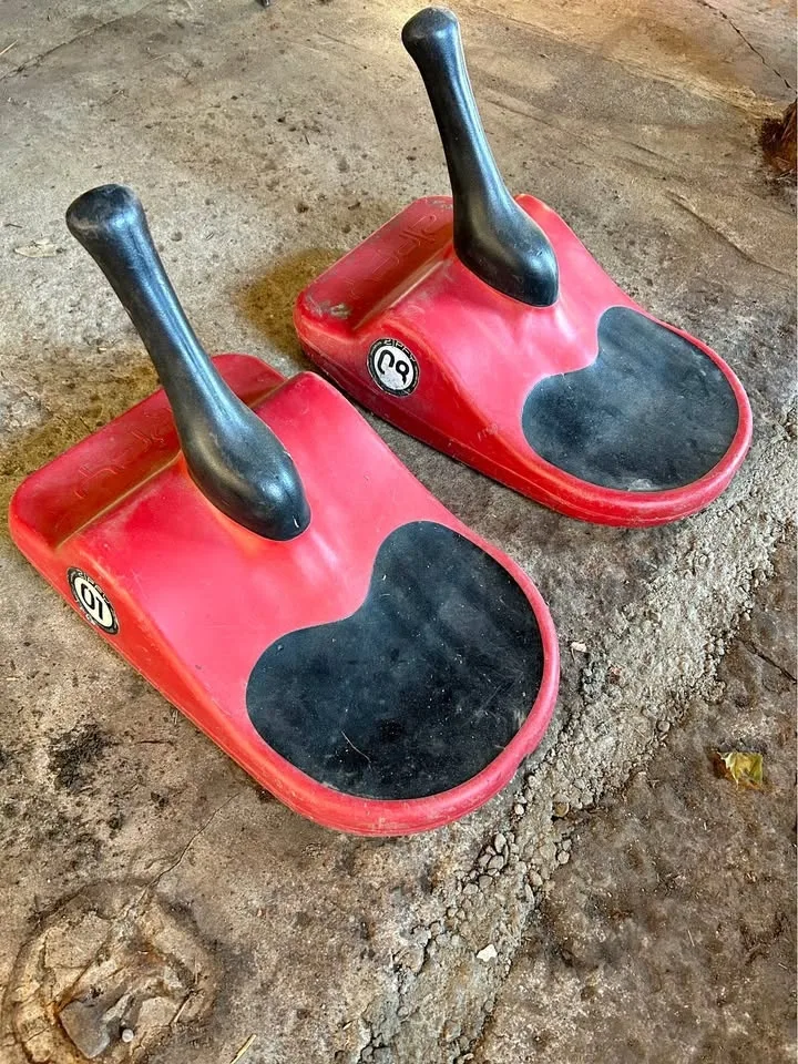 Pair of Red Zipfy snow sleds