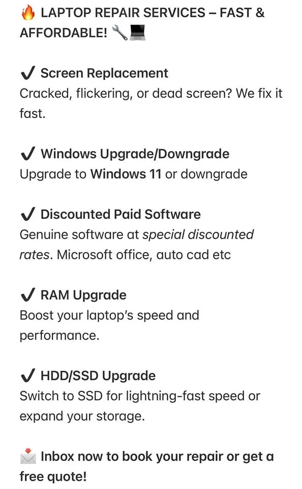 Laptop repair services