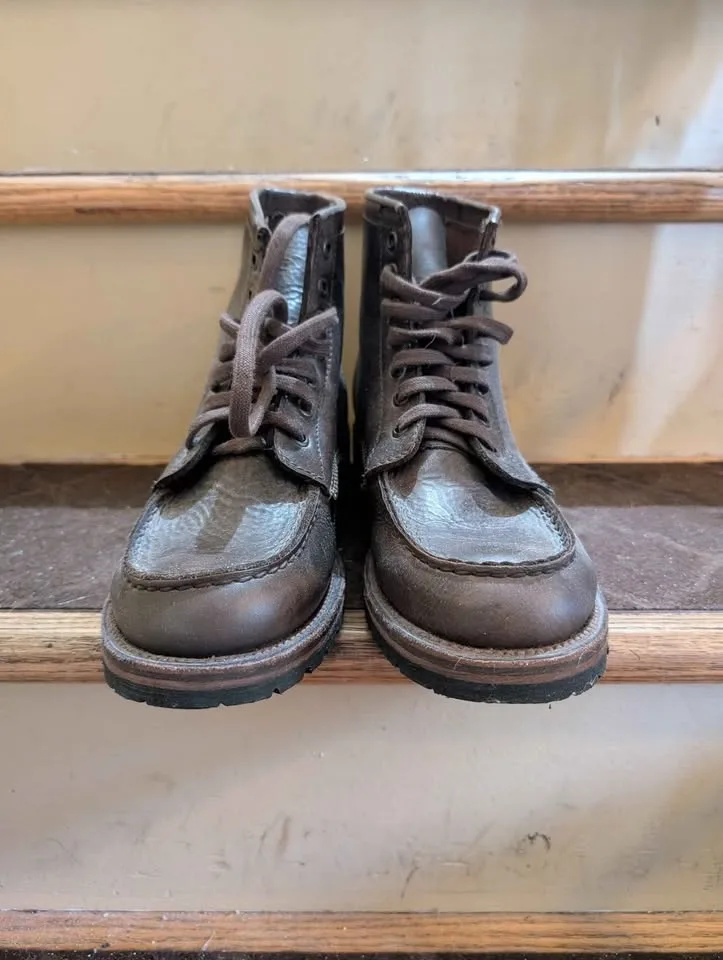 Steve Madden Viktor Gray Leather Boots Size 9D image indicator(4)