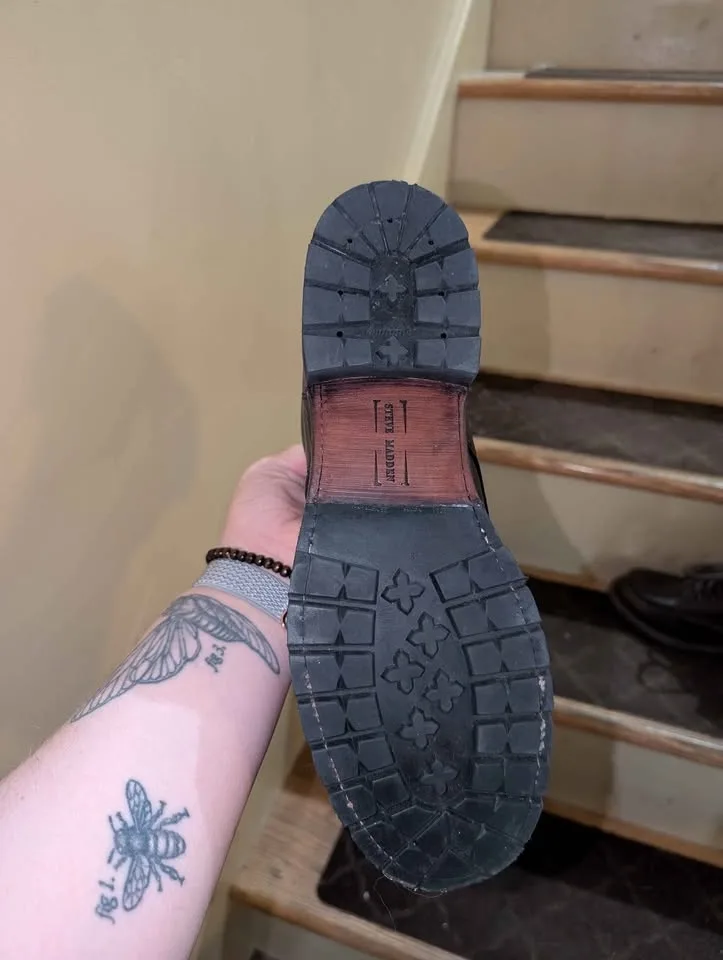 Steve Madden Viktor Gray Leather Boots Size 9D image indicator(7)