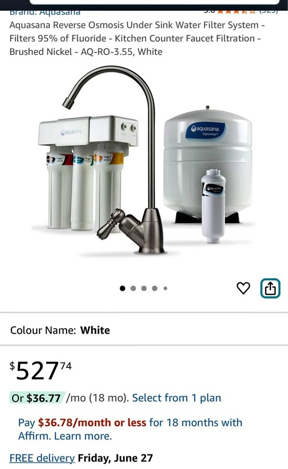 Aquasana Reverse Osmosis Under Sink Water Filter System