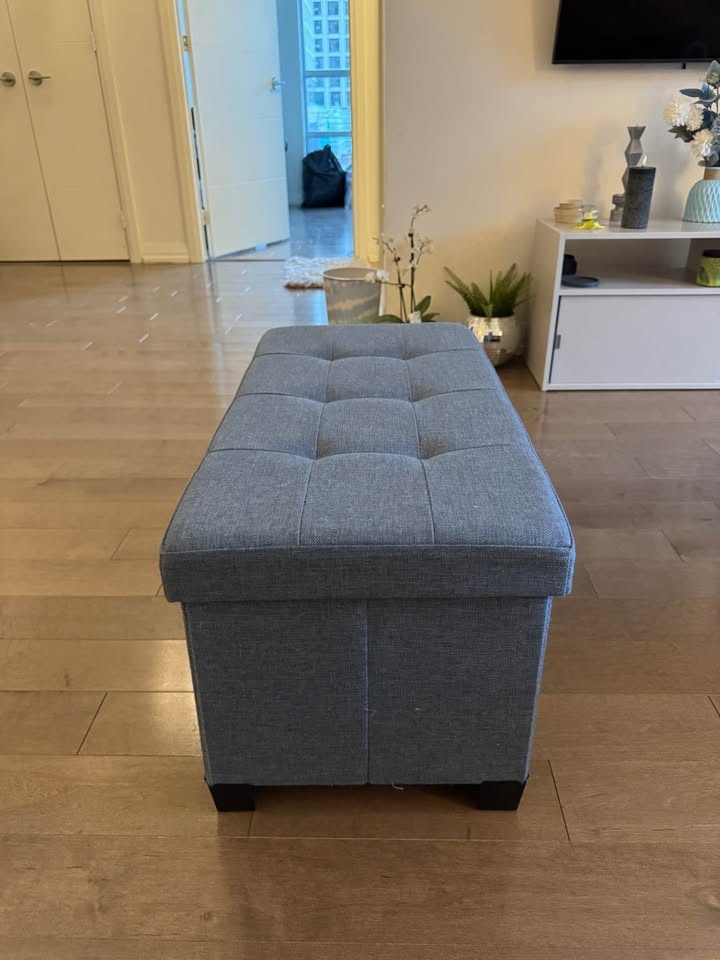 Folding Storage Ottoman Bench - photo 2