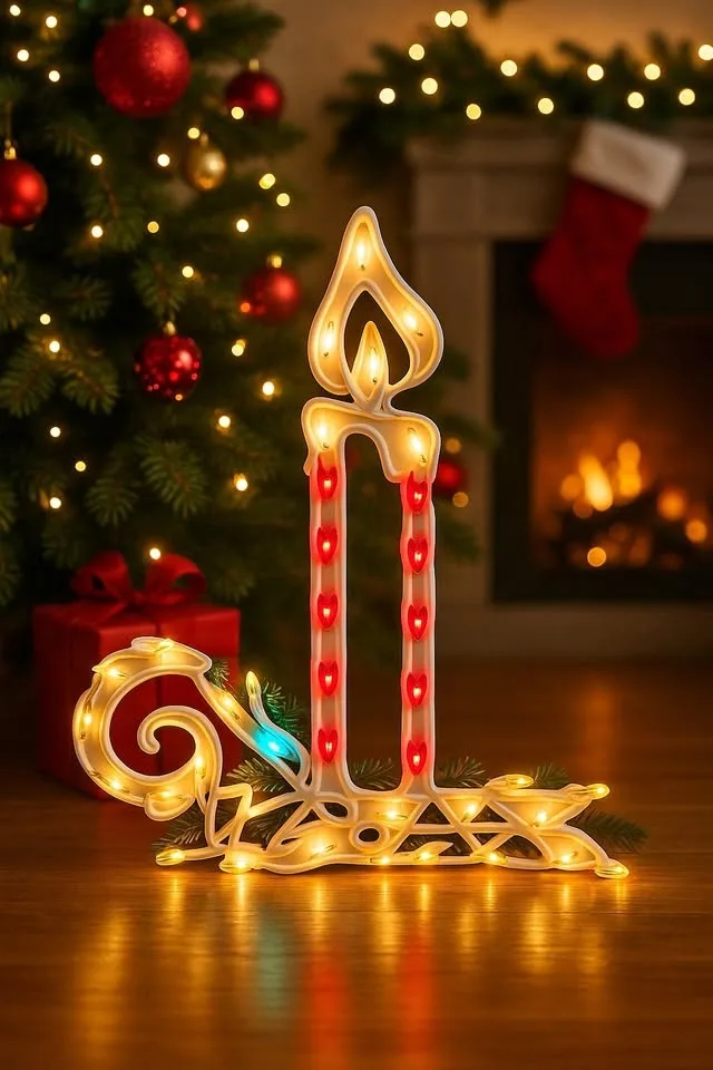 ✨ Light-Up Christmas Candle Décor