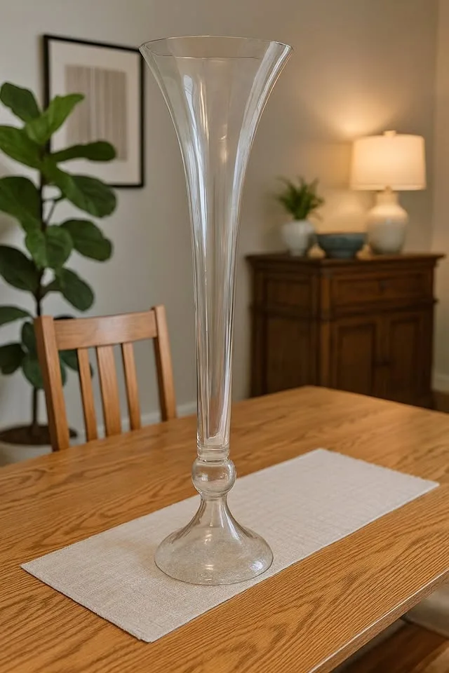 Tall 3-Foot Glass Vase – Elegant Statement Piece