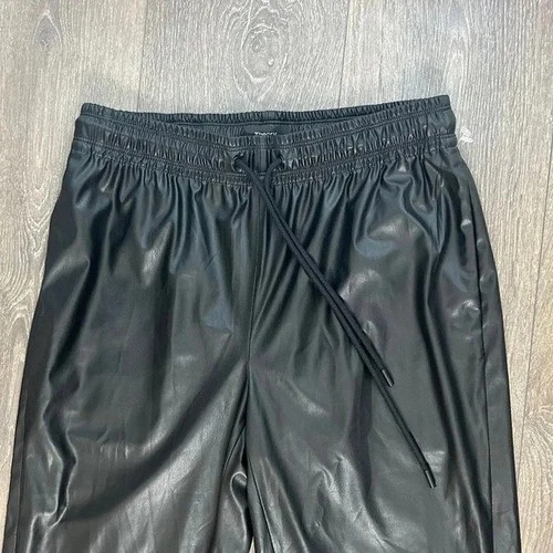 Theory Womens Faux Leather High Rise Split Leg Pants Black 00 - photo 4
