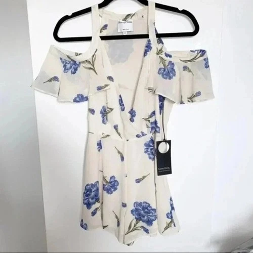 Revolve Privacy Please Leon Romper Cream Purple S NWT - photo 5