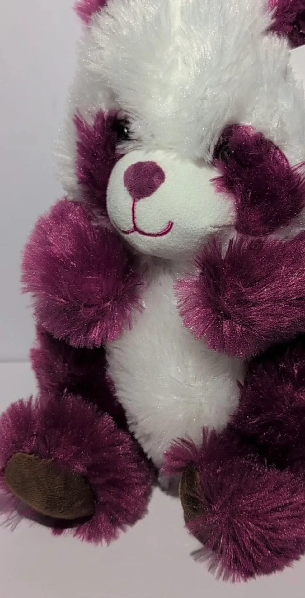 Goffa Pink & White Panda Bear Plush – 13” x 9” image indicator(5)