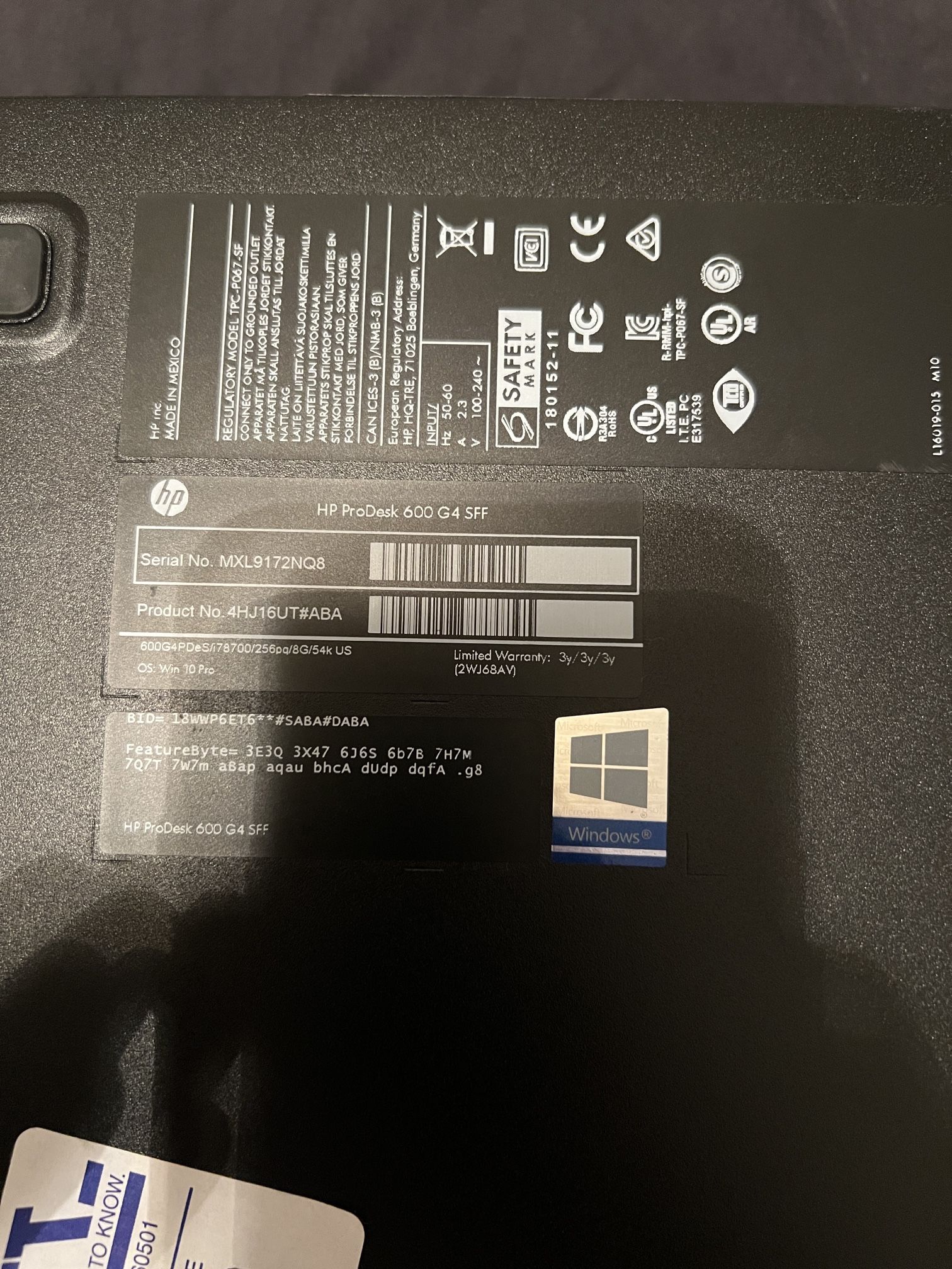 HP Pro desk 600 256gb 8g RAM - photo 2