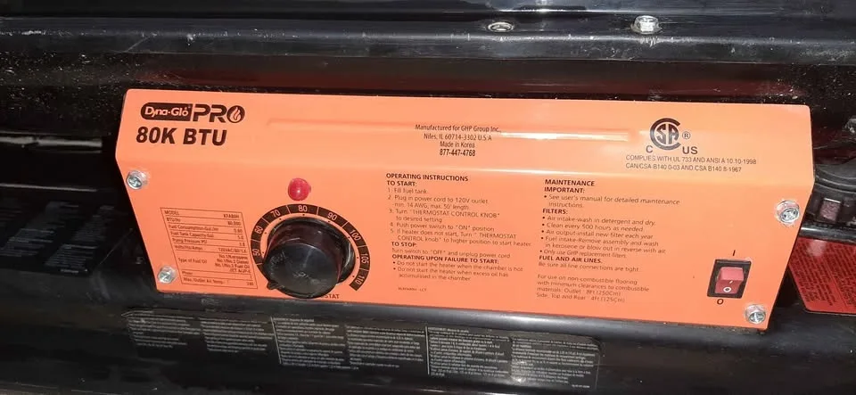 Dyna-Glo Pro KFA80H Portable Air Heater image indicator(3)
