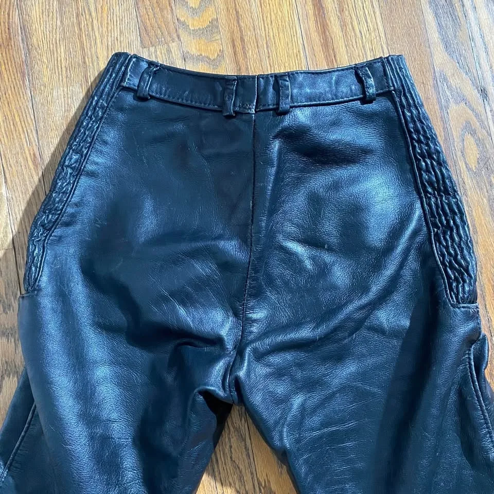 Vintage leather biker pants image indicator(4)