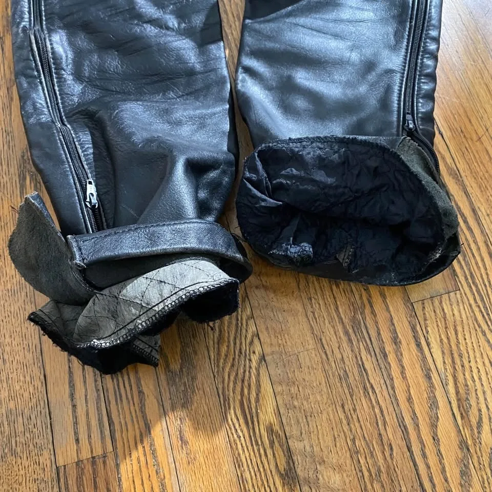 Vintage leather biker pants image indicator(6)