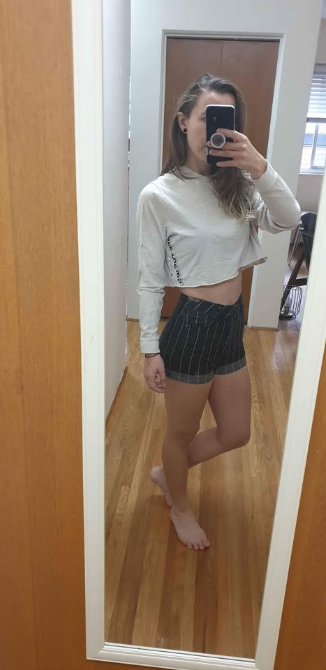 Pinstripe high waisted shorts S24 - photo 3