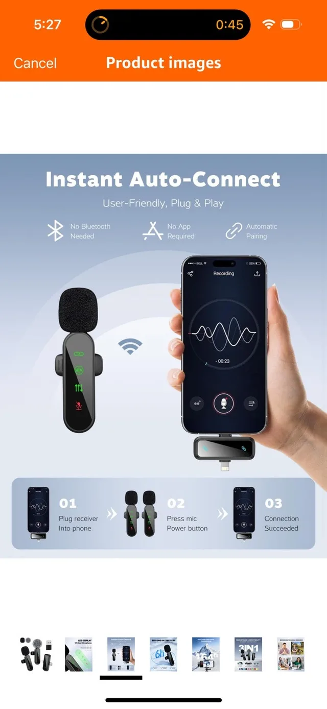 Wireless Mini Lavalier Lapel Microphone image indicator(4)