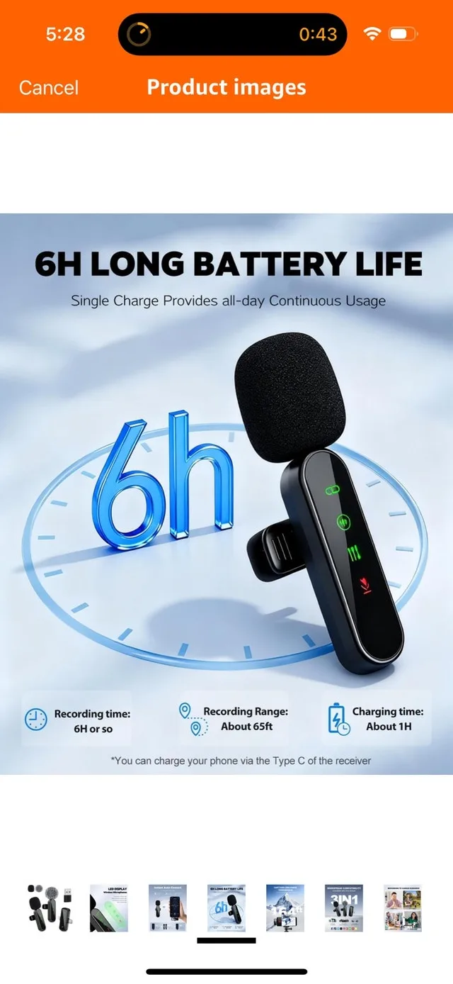 Wireless Mini Lavalier Lapel Microphone image indicator(5)