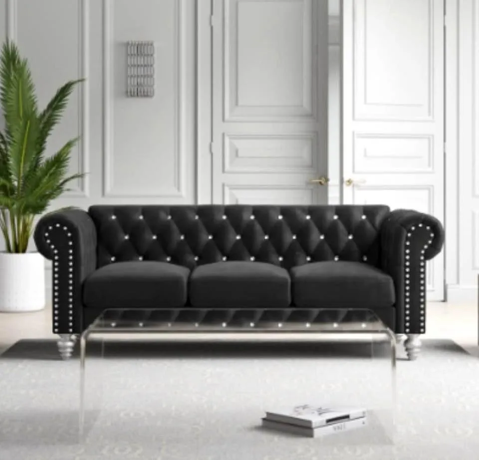 Velvet rolled Sofa Willow Arlo