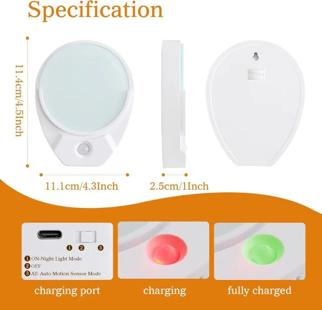 Sublimate Night Light Blanks 2 PCS with Motion Sensors (New) image indicator(3)