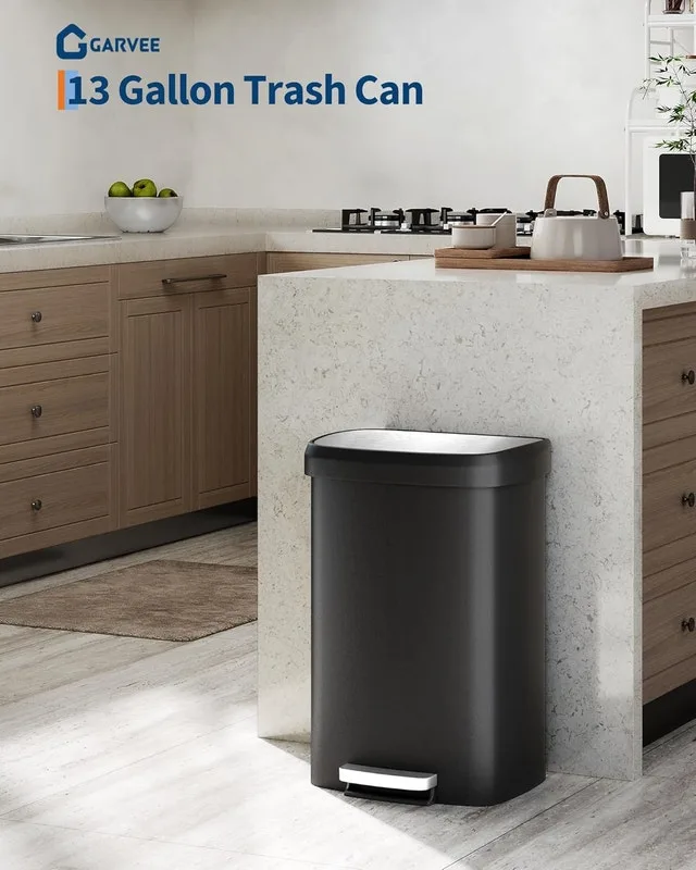 Large Trash Bin 50 Liter Plastic Trash Can with Lid (Brand New) image indicator(3)