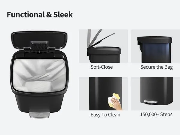 Large Trash Bin 50 Liter Plastic Trash Can with Lid (Brand New) image indicator(8)