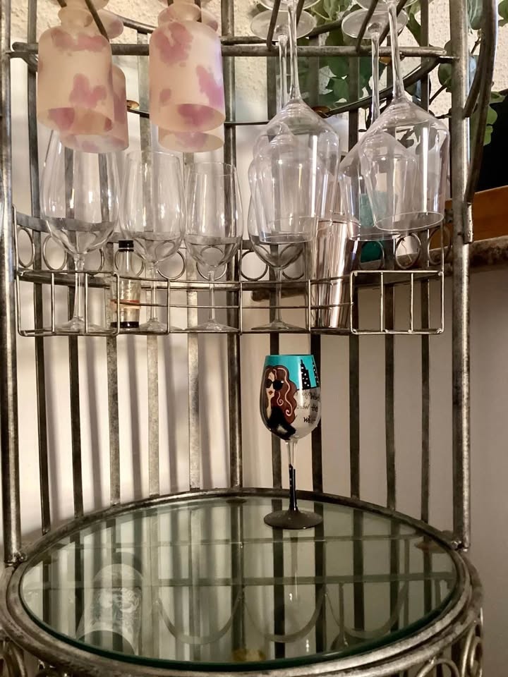 Vintage Wrought Iron Birdcage Wine Bar Cart Cabinet - photo 4