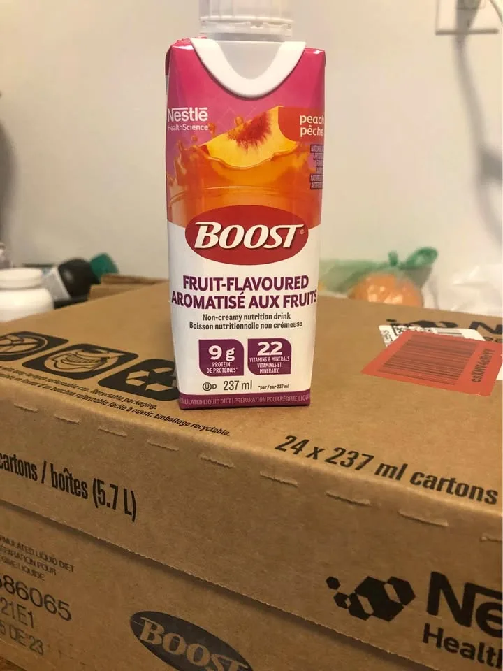 Boost peach nutrition drink