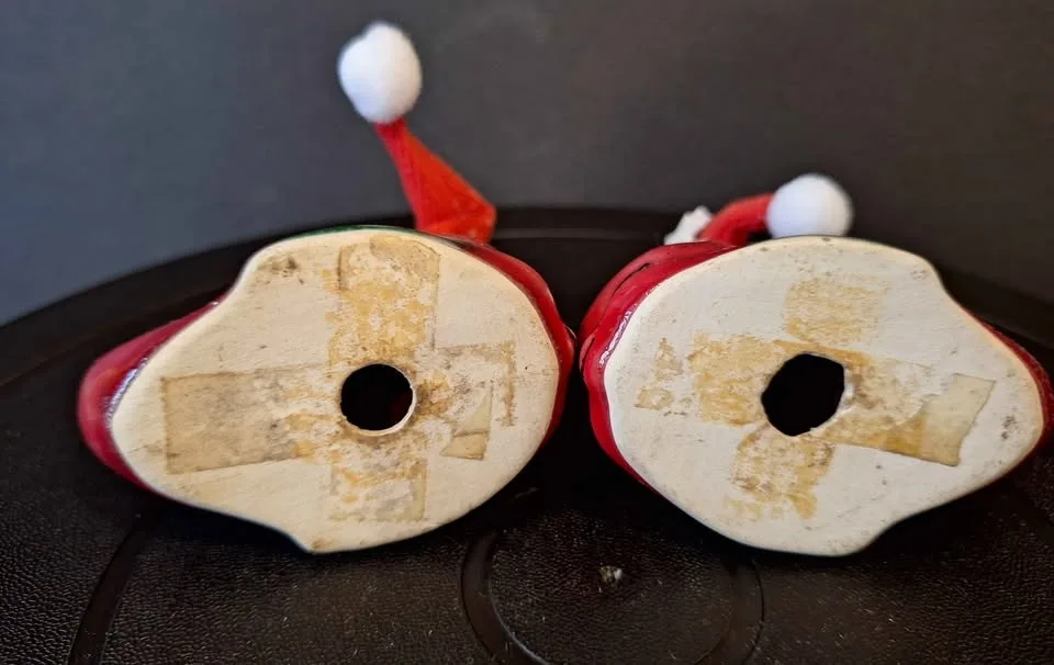 Vintage red and green glazed dolphins fish. image indicator(5)