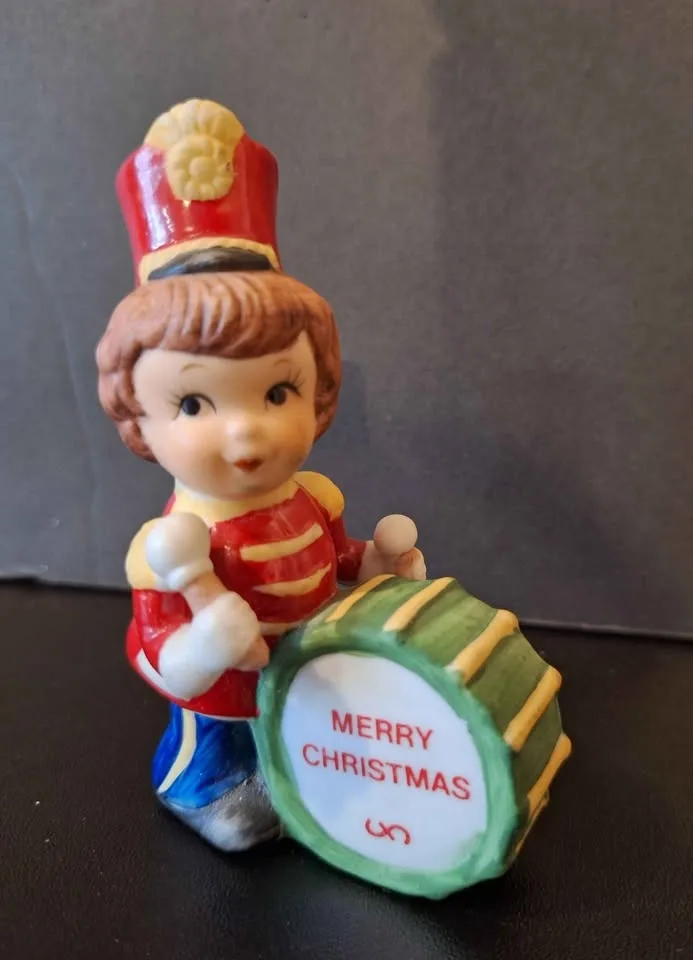 Holiday Christmas Figurine Drummer Girl Mark and Maker Unknown image indicator(2)