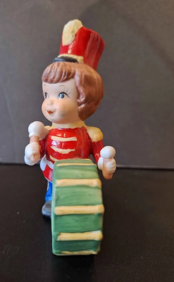 Holiday Christmas Figurine Drummer Girl Mark and Maker Unknown image indicator(3)