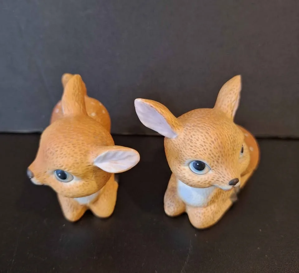 Vintage Pair Homco Baby Deer Fawns #1473 Adorable image indicator(4)